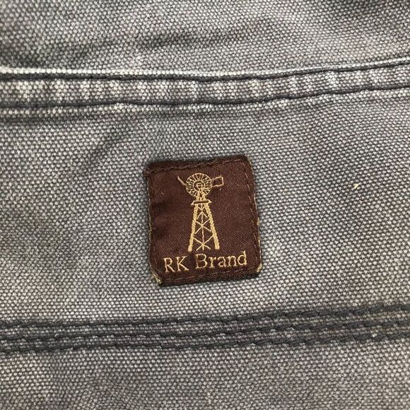 Vintage 90s Grunge Gorpcore Low Rise Gray Distressed Carpenter Cargo Jeans / 6 - Picture 7 of 7